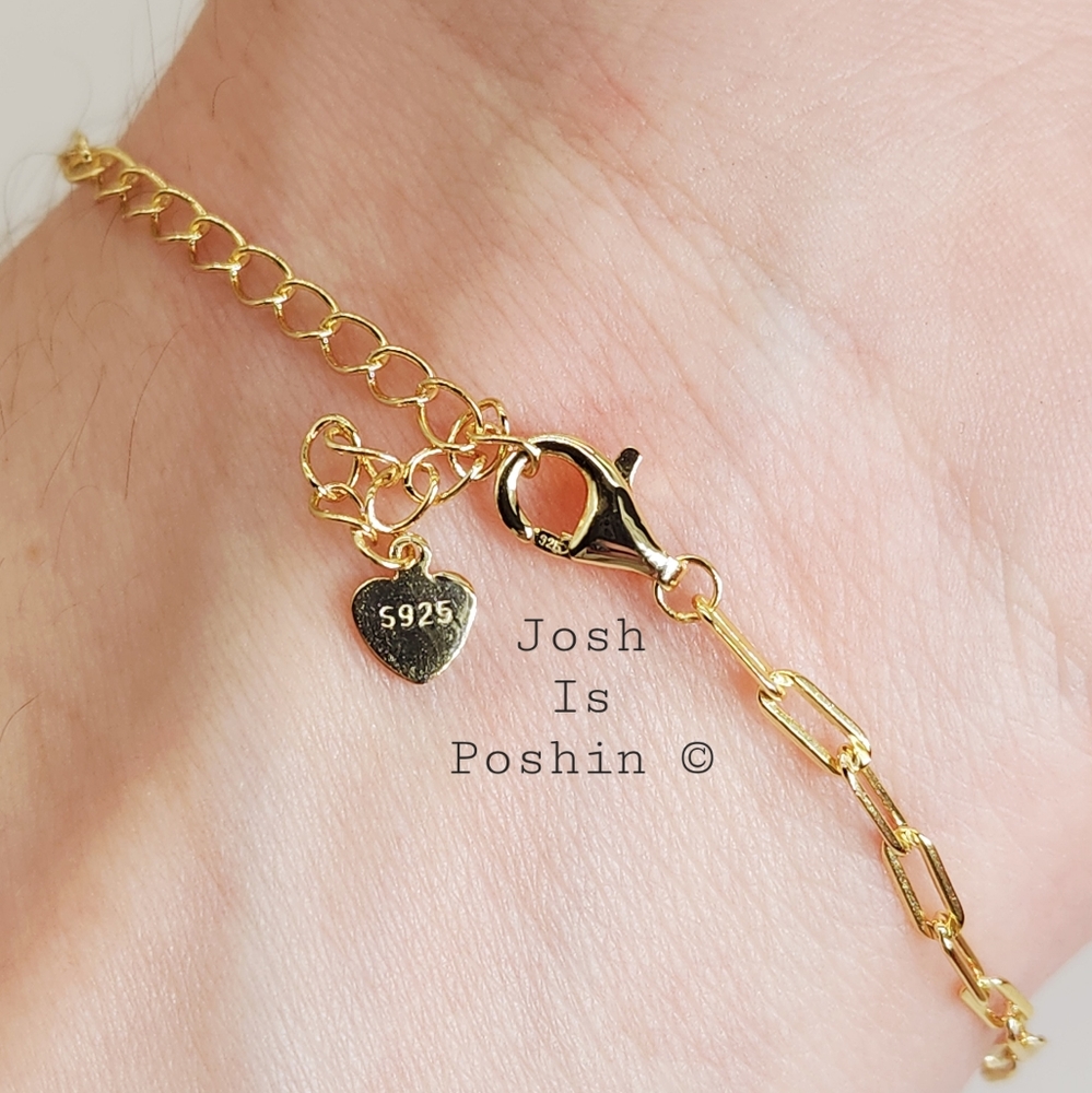 18K yellow gold over sterling silver paperclip bracelet